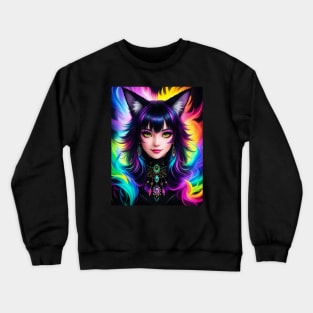 Colorful Fantasy Anime Girl Crewneck Sweatshirt